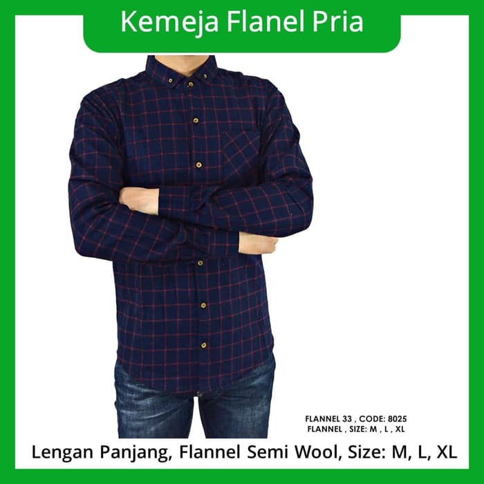 BAJU KEMEJA PANJANG KERJA KANTOR FLANEL FLANNEL KOTAK PLANEL PRIA