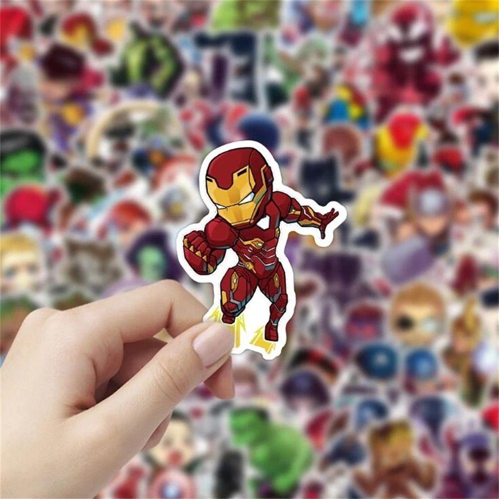 [Elegan] Kartun Marvel Stiker Tahan Air Multi Digunakan Untuk Laptop Skateboard Stiker Poster Alat Tulis Stiker Untuk Mobil Gitar Ironman Hulk