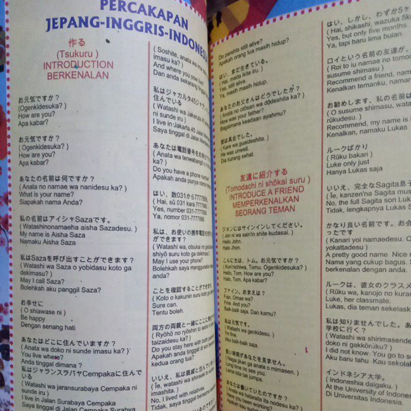 Buku Kamus 3 Bahasa Inggris/Jepang/Indonesia Bergambar Dilengkapi Percakapan untuk Pelajar &amp; Umum