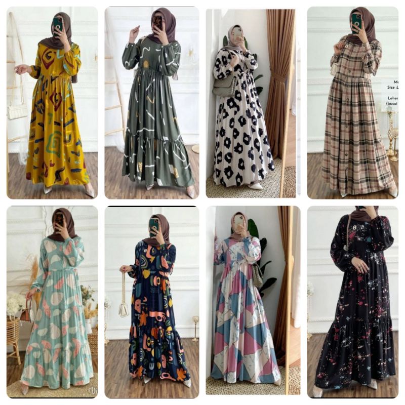 GINA DRESS RAYON LD 110/TOP GAMIS MUSLIM WANITA TERLARIS