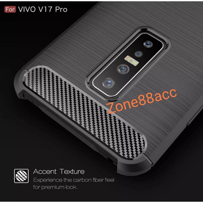 Silicon Case VIVO V17 Pro Softcase iPAKY Carbon Casing Cover TPU