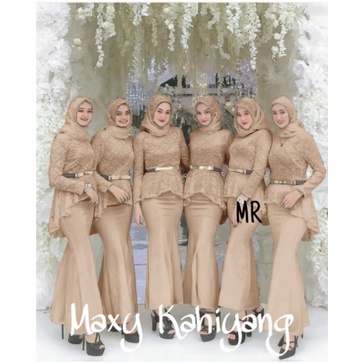 Baju Gamis Wanita Remaja Terbaru 2021 Model Kekinian Duyung Bhan Brukat Modern Pesta Kondangan mewah