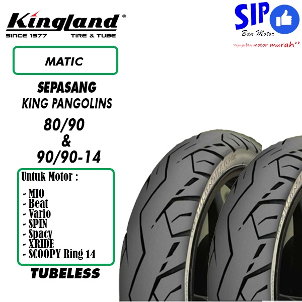 Paket Ban matic Kingland King Pangolins 80 90 &amp; 90 90 14 tubeless