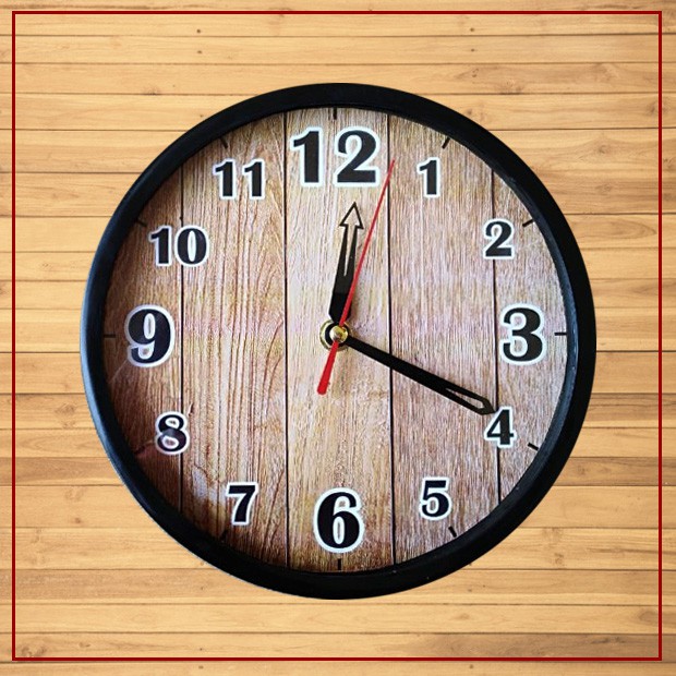 Jam Dinding Tempel Wall Clock Murah Motif KAYU WOOD (MW2013) Shopee