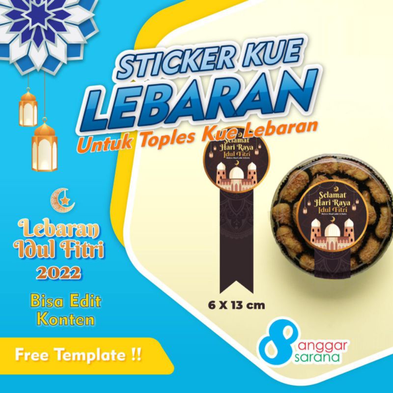 

PAKET STIKER LEBARAN IDUL FITRI STIKER TOPLES KUE LEBARAN CUSTOM STIKER SEAL