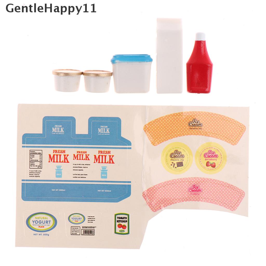 Gentlehappy 5Pcs / Set Mainan Miniatur Saus Tomat / Yogurt / Es Krim Untuk Aksesoris Rumah Boneka