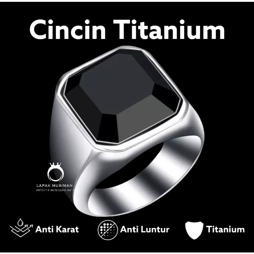 [Bayar di Tempat] CINCIN PRIA SUPER KEREN BLACK ONYX ASLI - SUPER EKSLUSIF