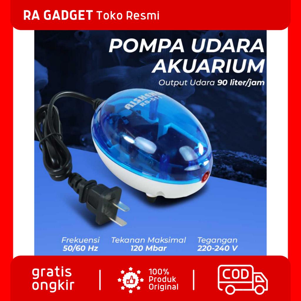 Pompa Udara Akuarium 1.5W / Mesin Pompa Gelembung Udara Aquarium Akuarium Aerator Cupang Kolam Ikan 