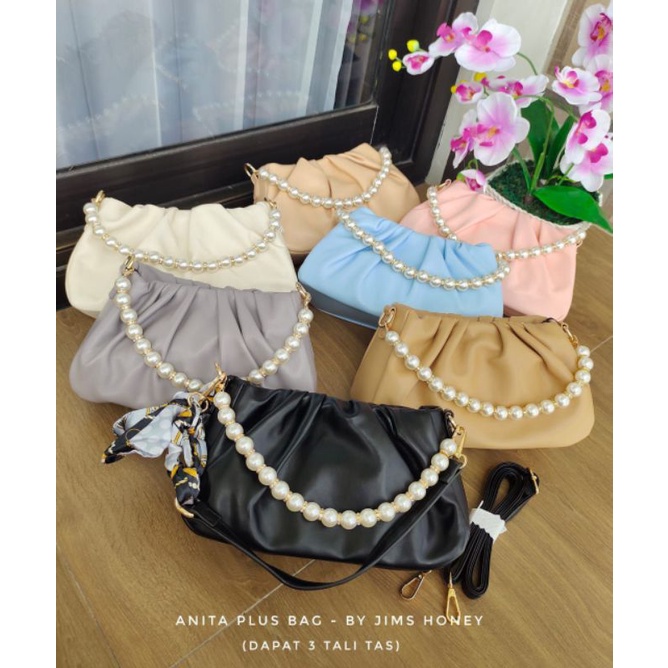 ANITA BAG PLUS JIMSHONEY TAS SLEMPANG SIMPEL FREE PITA MUTIARA