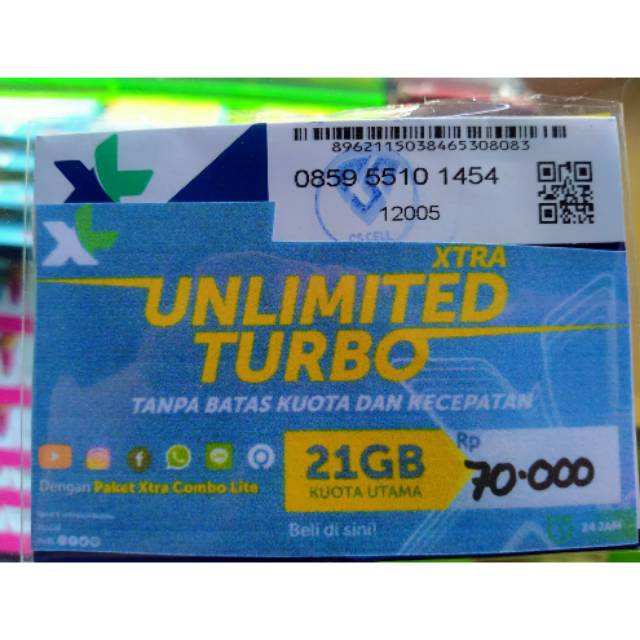 Kartu data XL unlimited turbo 21GB