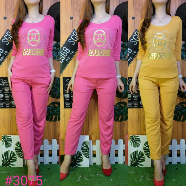 Setelan wanita import Stelan pnj gucci gh 3075