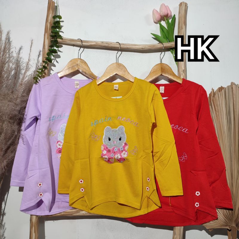 Baju Atasan Lengan Panjang Anak Perempuan Import Premium 3-7 Tahun