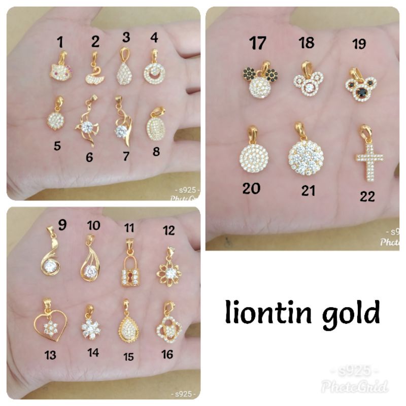 LIONTIN MATA MATA FASHION PERAK925 LAPIS KUNING /LIONTIN WANITA KUNING LTGBGOLD