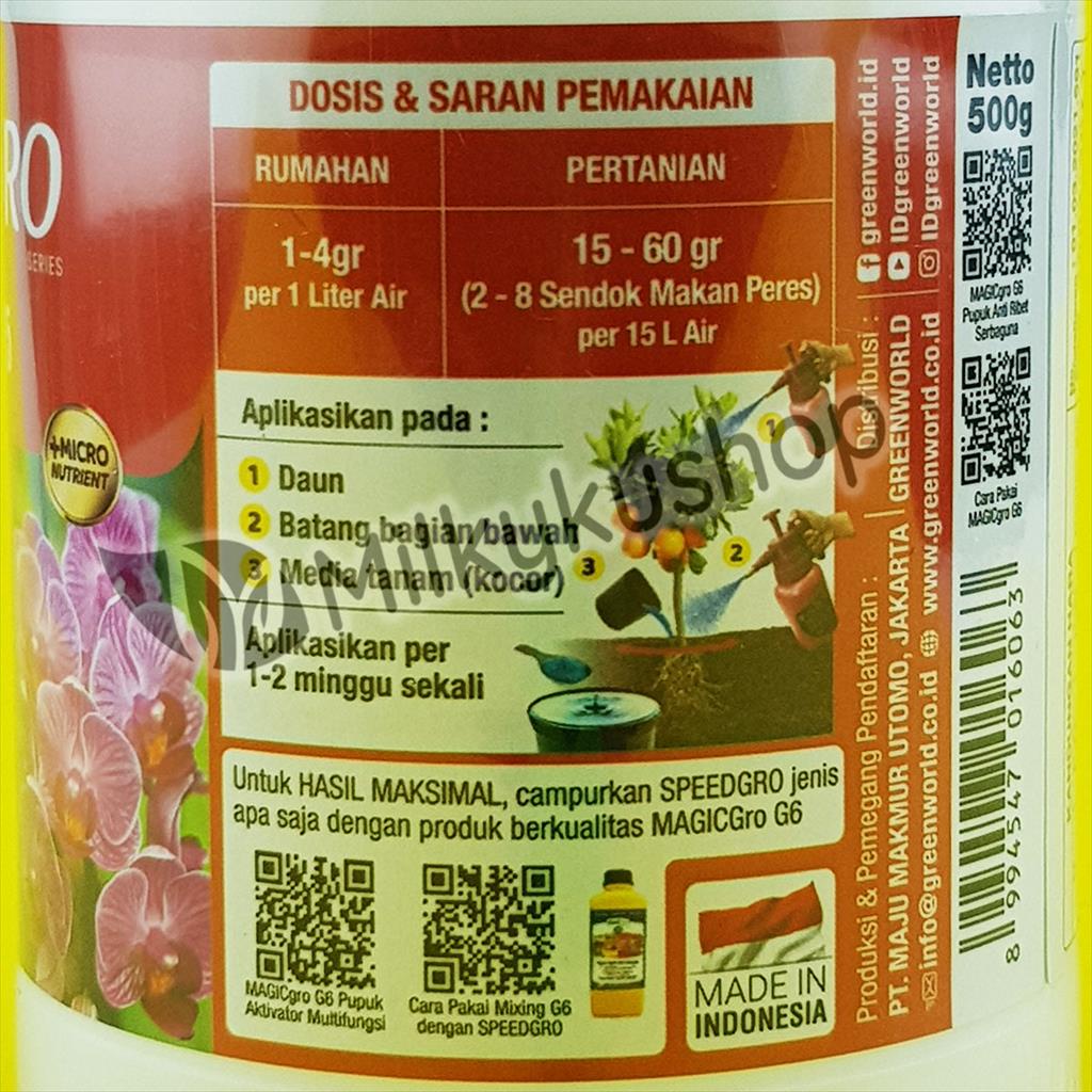 PUPUK SPEEDGRO 06 BUNGA DAN BUAH 500 GRAM KEMASAN PABRIK