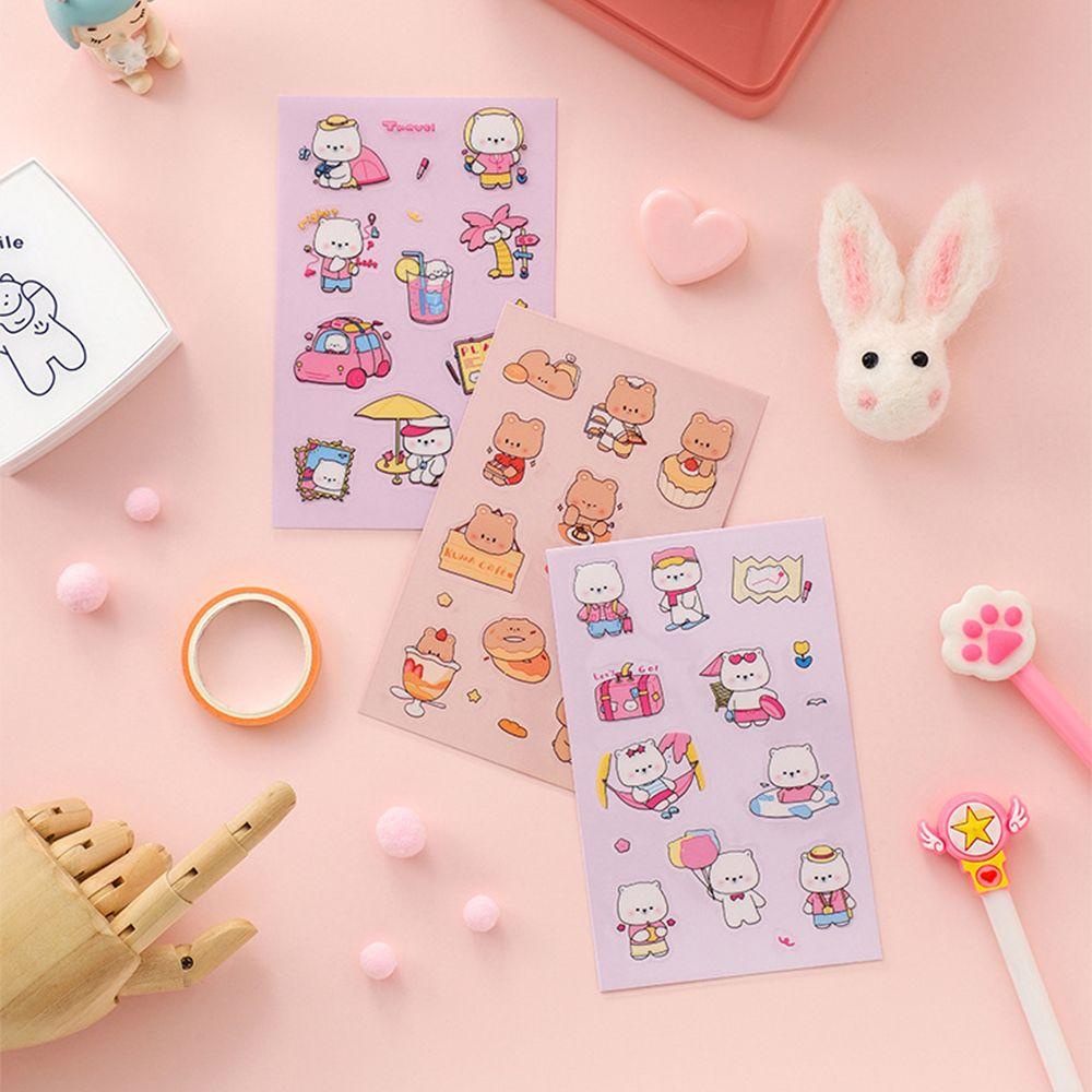 Lanfy Stiker Dekorasi Akun Tangan Kartun Siswa Perlengkapan Sekolah Perekat Diri Kawaii Stationery Sticker