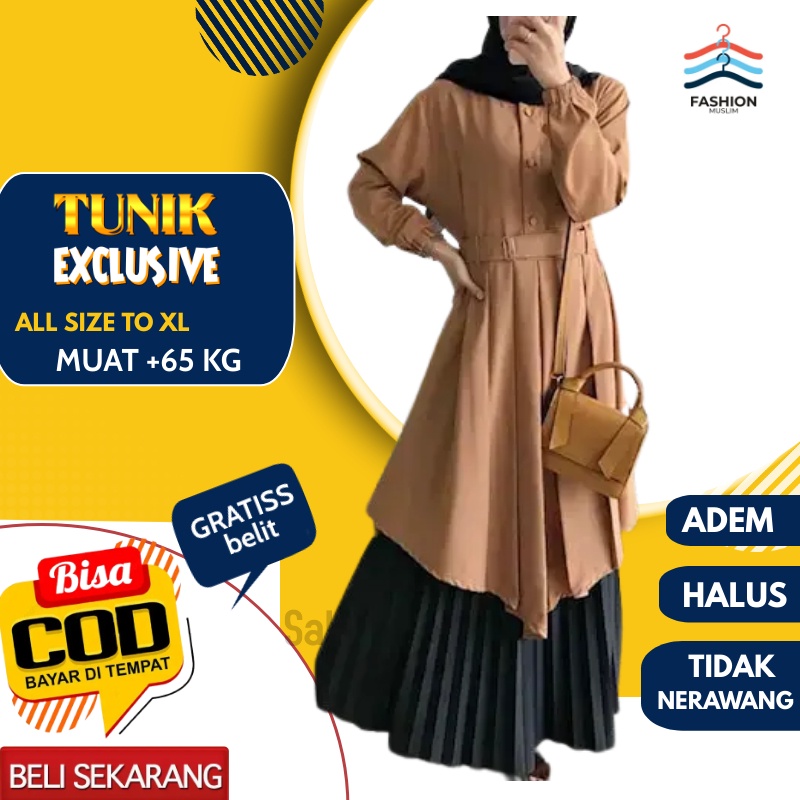 NEDA TUNIK FULL KANCING MOSCREPE // tunik dzuvia/nidia