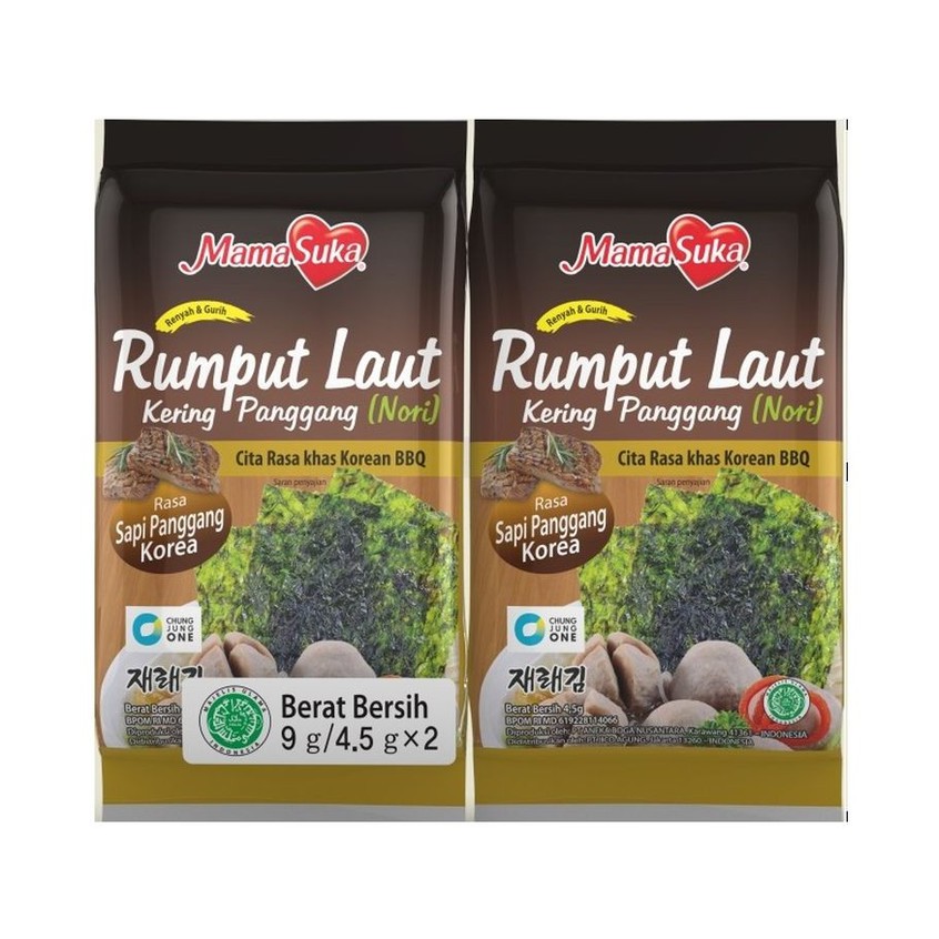 

Mamasuka Rumput Laut Panggang (Nori) Sapi Panggang Korea 2 X 4.5 gr