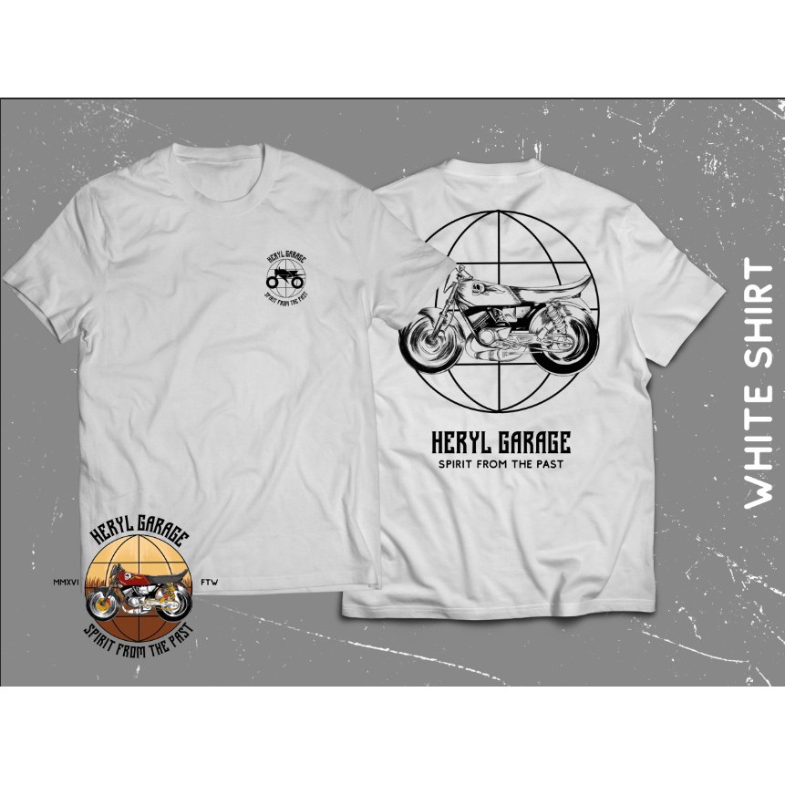 TSHIRT KAOS DISTRO HERYL GARAGE YAMAHA RX KING BIKERS CUSTOM KLASIK VINTAGE
