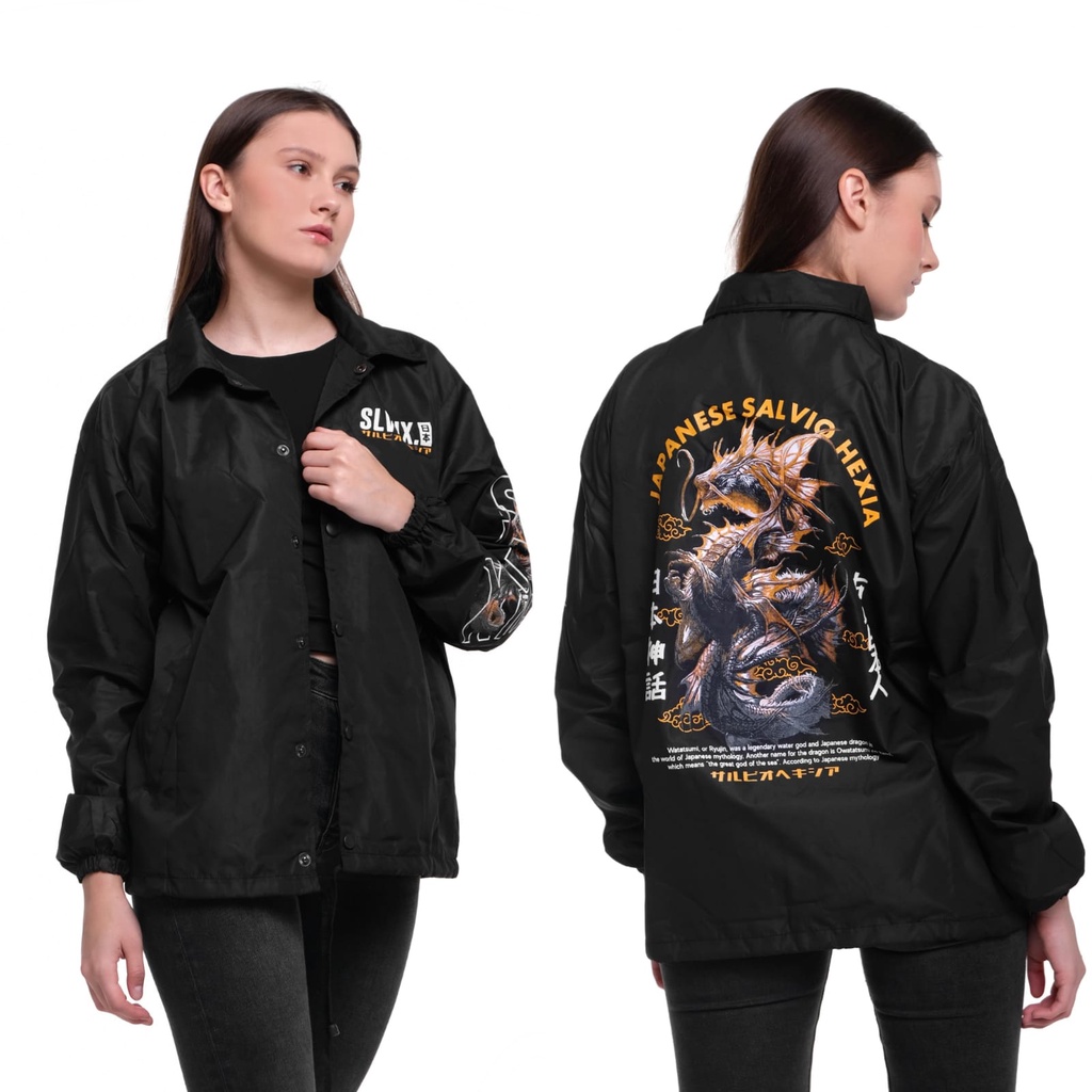 JAKET PRIA - JAKET COACH SALVIO HEXIA - JAKET WINDBREAKER - JAKET PARASUT PRIA - JAKET PARASUT-Hitam Naga SE