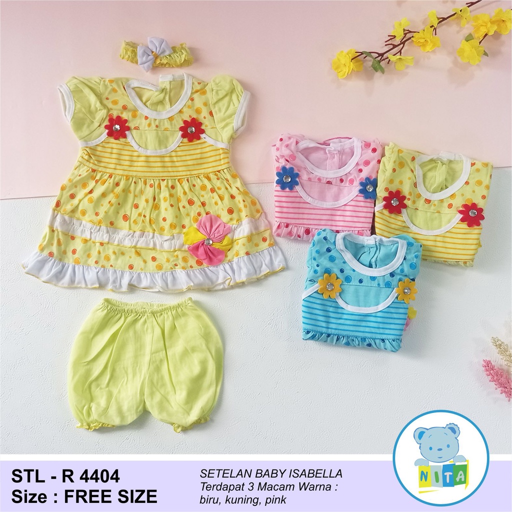 BAYIe - Setelan Baju bayi Perempuan motif BUNGA BESAR usia 0-12 bulan SAFFA/ Pakaian anak Cewek