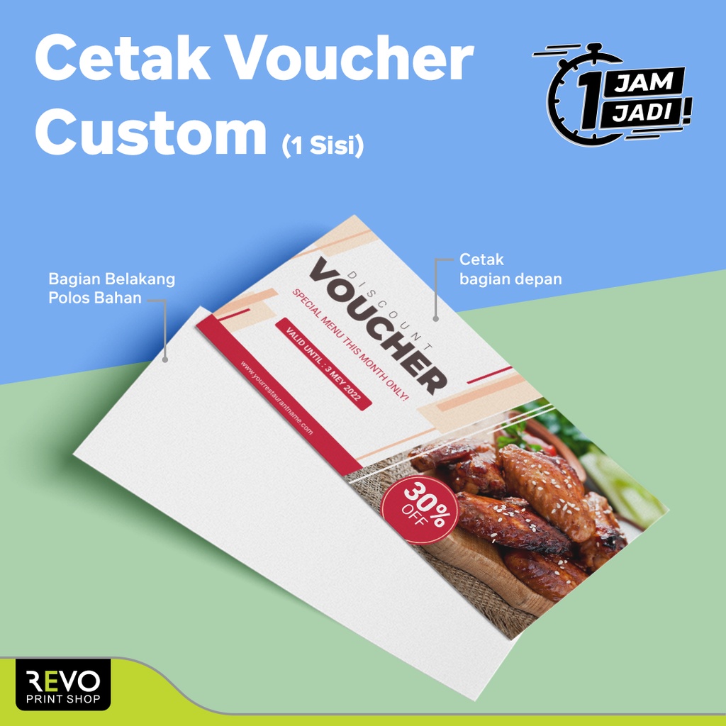 Cetak Voucher custom / Cetak Kupon / Cetak Tiket 1 sisi