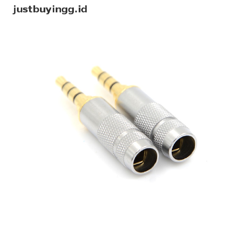 [justbuyingg.id] Fashion 4 Pole 3.5mm Stereo Headphone Male Plug Jack Audio Solders Connector ID