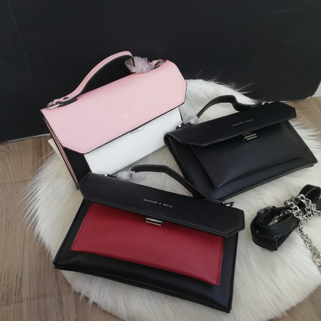 BIG SALE  SLING BAG Charles&Keith 3 Layer FLAP HANDLE