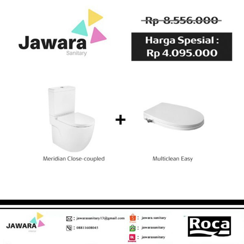 PROMO ROCA CLOSET DUDUK MERIDIAN + MULTICLEAN EASY