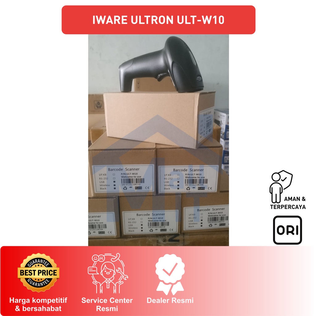 MDN Barcode Scanner BATANG 1D ULTRON ULT-W10 ULTW10 W10 WIRELESS TEMBAK