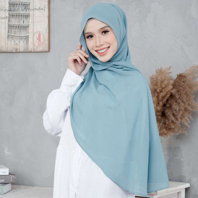 pashmina oval uk 200x75 | hijab malaysia | shawl curve-Dusty blue