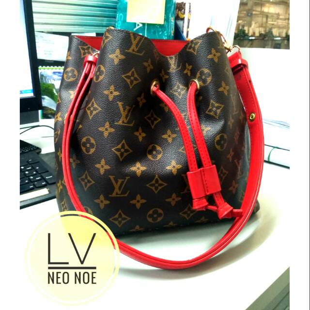 [ PRELOVED ] LV NeoNoe Mono list merah / Louis Vuitton Neo