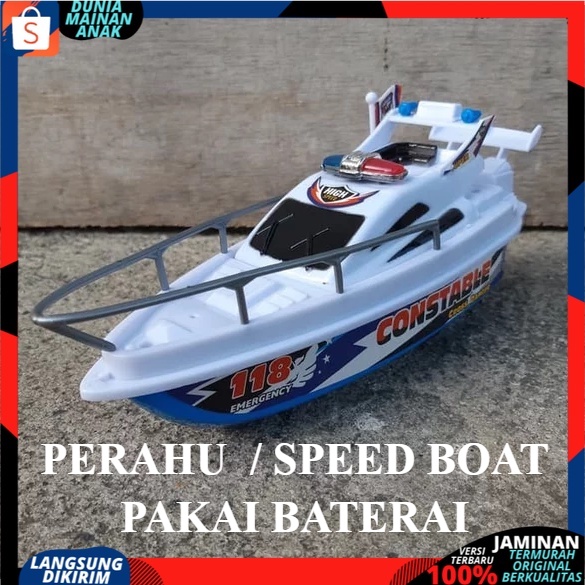 MAINAN ANAK KAPAL LAUT PAKAI BATERAI SPEED BOAT PERAHU 1258 / KADO ULANG TAHUN ANAK