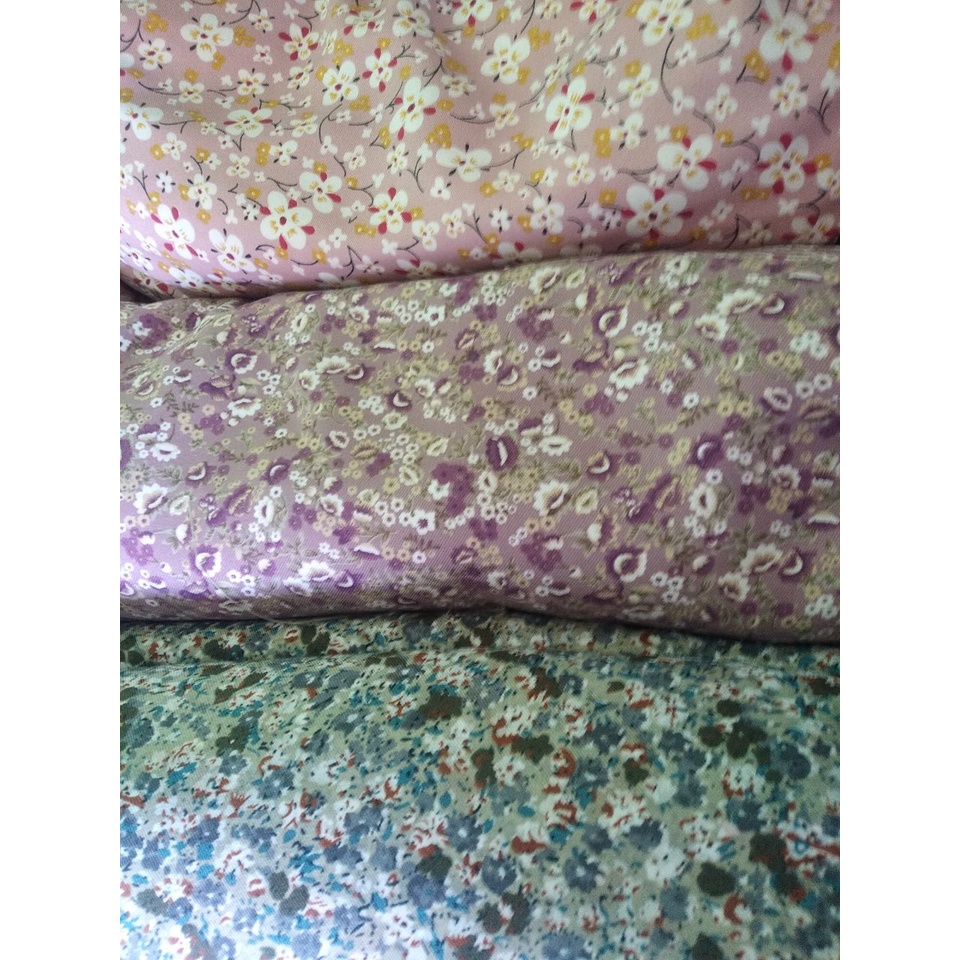 [COD] Kain Shakila Ecer meteran motif bunga kecil per 0,5meter