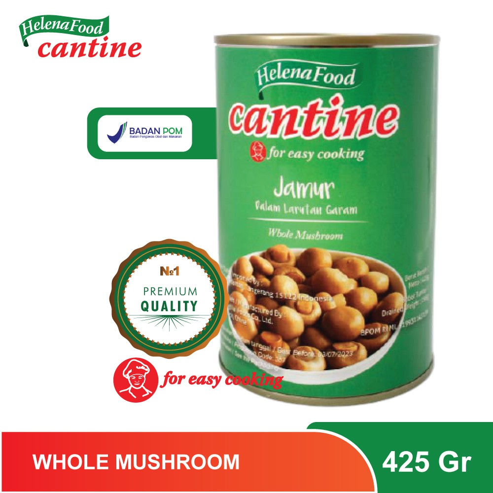 

JAMUR KANCING KALENG Cantine Whole Mushroom 425 gr