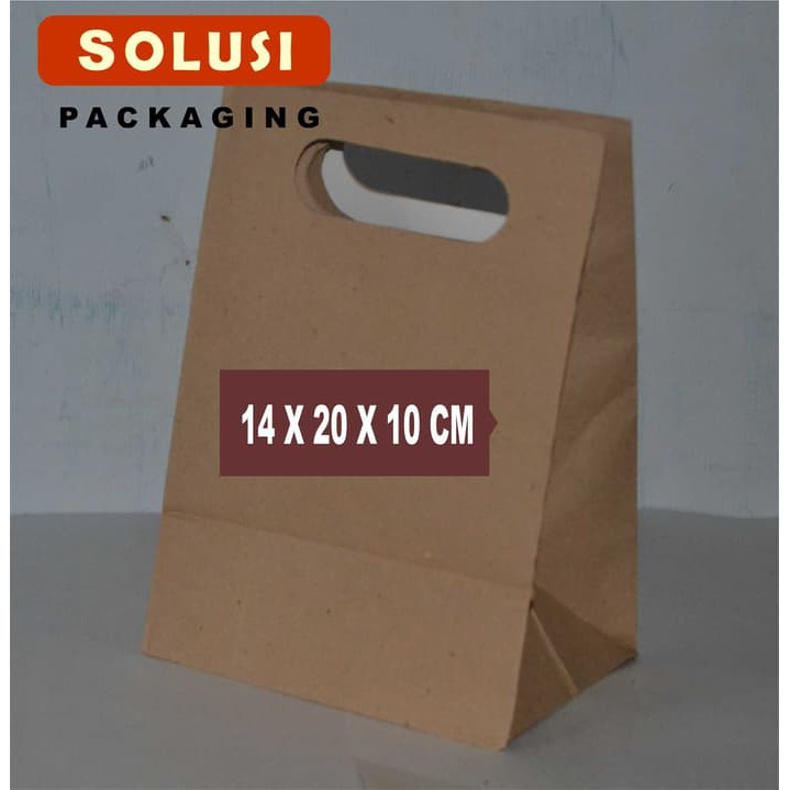 

KEMASAN PAPER BAG POLOS 14x 20 x 10 CM / TAS KERTAS