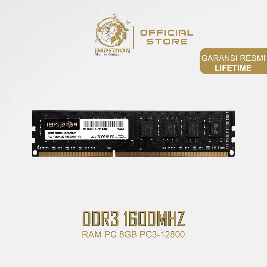 Ram Imperion 8GB DDR3 PC12800  1600mhz / Ram DDR3 8GB / Ram 8gb DDR3