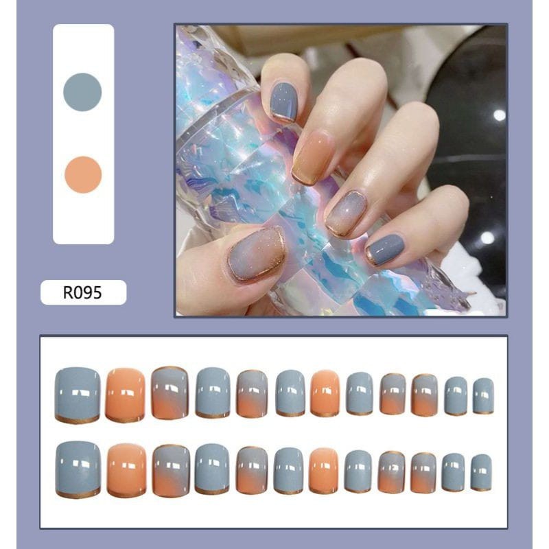 {R080-R095} kuku palsu fake nail art kode R [isi 24pcs + lem + box] kuku palsu R-Fake nail art R