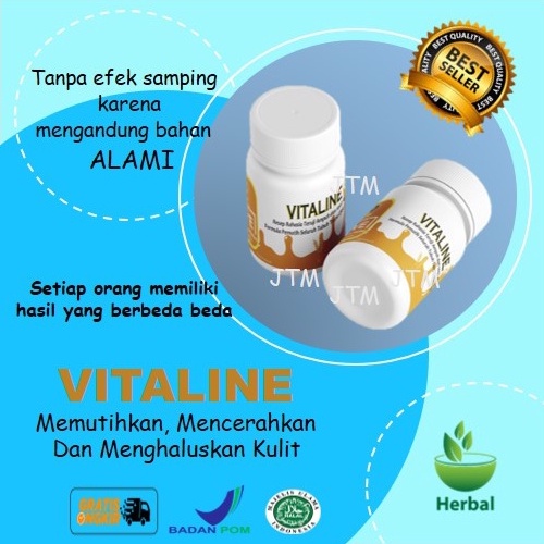 Vitaline Kapsul Pemutih Seluruh Badan dan Wajah lebih cepat Putih Permanen - COLLAGEN Softgel SKIN W