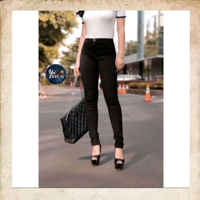 (COD) Miss Hotty Celana High Waist Jegging Black | Celana Impor  | HW Jegging