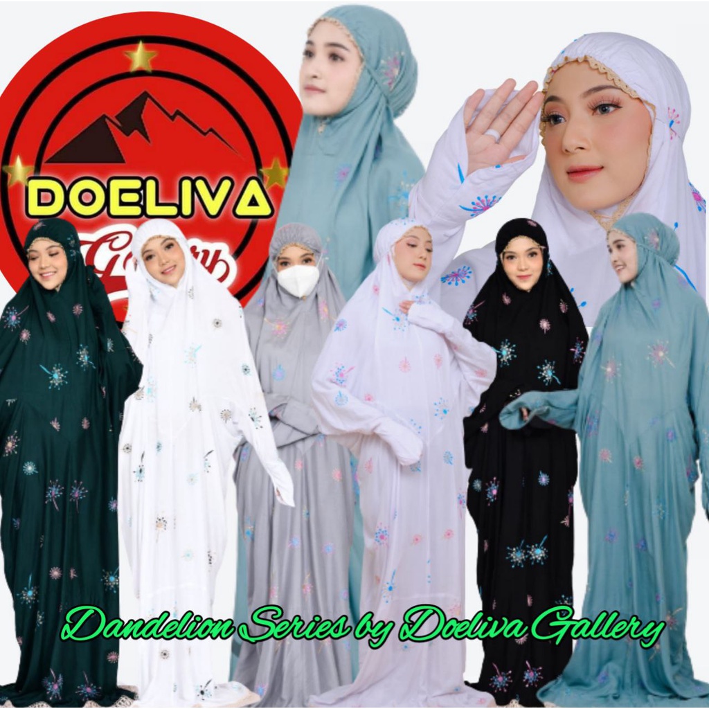 Mukena Terusan Dewasa Katun Rayon Adem Bunga Dandelion Present By Doeliva Gallery Mukenah Bordir Laj