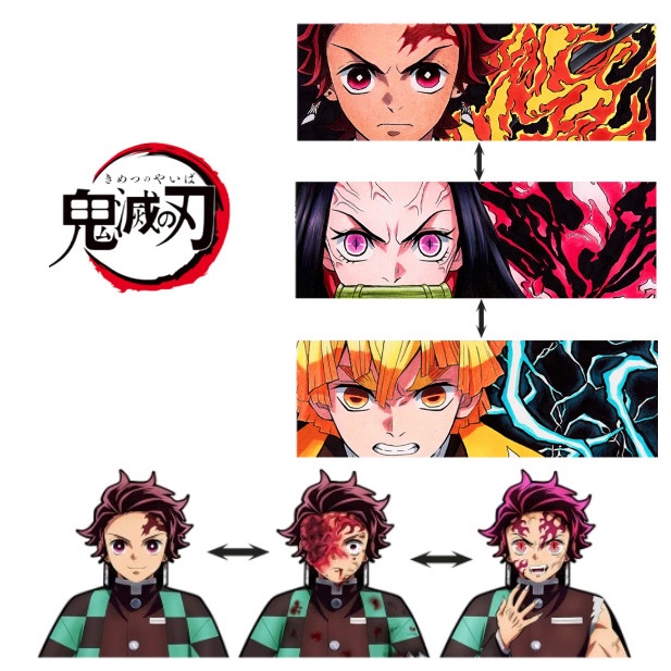 Sticker Lenticular/3D Motion/Moving Sticker - Demon Slayer