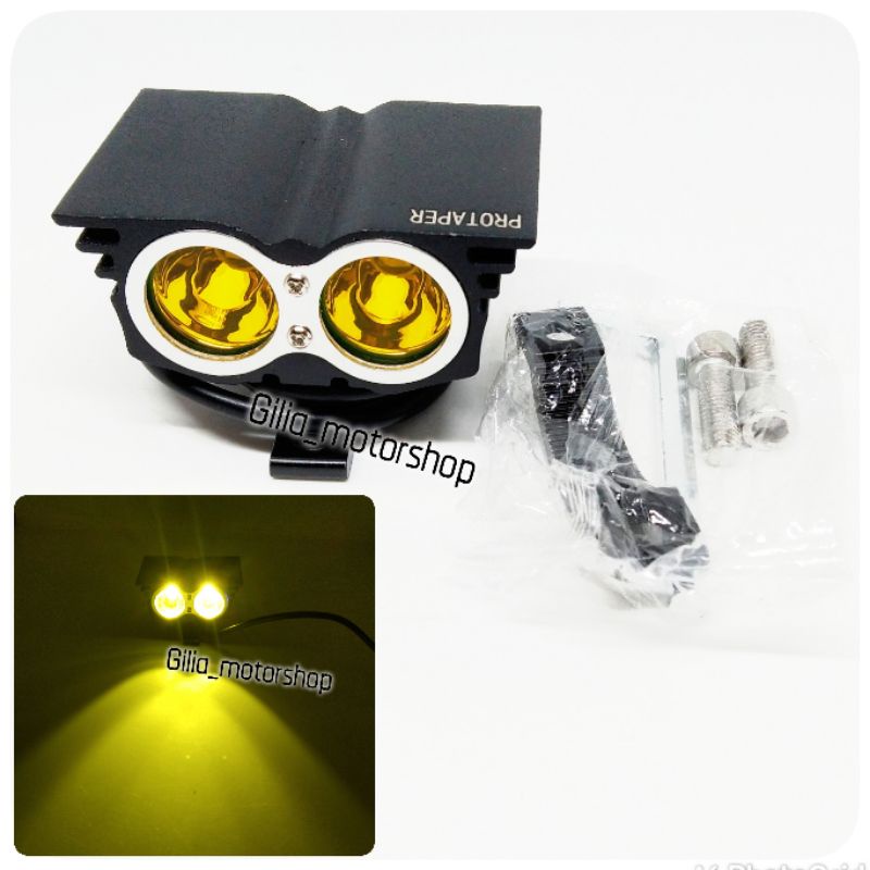 Lampu tembak OWL Protaper  3 LED nyala kuning &amp; putih Protaper Original 30 Watt DC Universal Motor