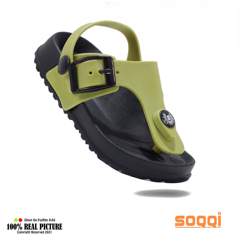 Sandal japit anak tali let belakang bayi cowok cowek original sendal jepit anak-anak baby karet ringan laki perempuan umur  1-3 tahun branded Soqqi Sunruble 8001 terbaru promo keren cod murah 20-25