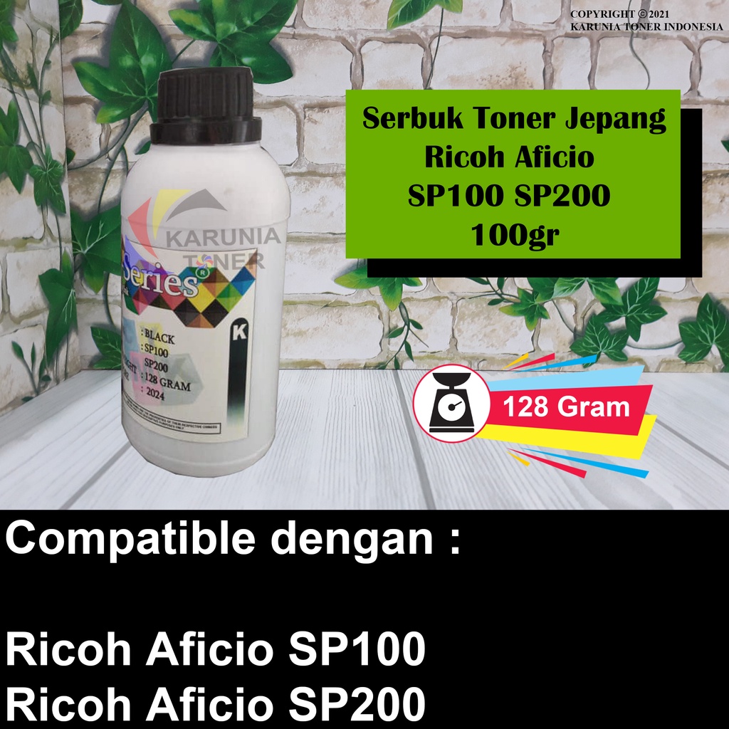 Serbuk Toner Jepang Ricoh Aficio SP100 SP200 SP 100 200 128 Gram