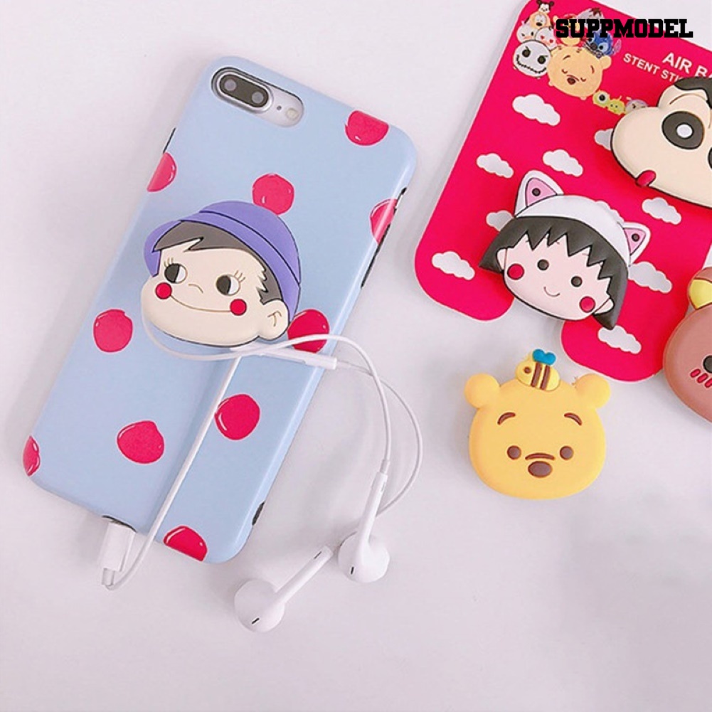 Sdl Stand Bracket Grip Jari Holder Handphone Desain Kartun Bayi Anjing / Beruang Dengan Perekat