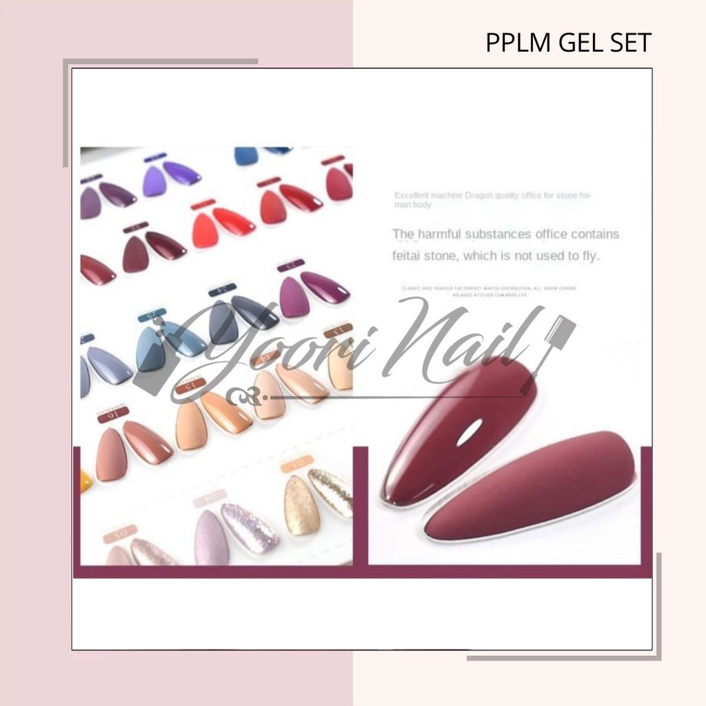 PPLM Sweetheart gel 12ml colors set kutek set nail gel paket gel polish kutek