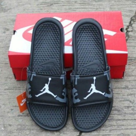 sendal sandal slide slop nike benassi swoosh jordan camo army black cowok men pria big size jumbo