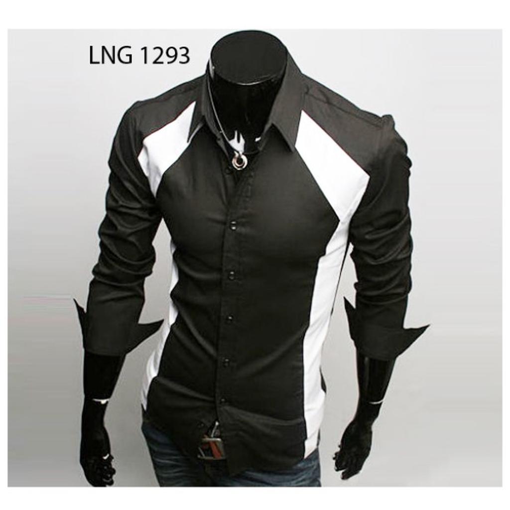 Kemeja Korea Slimfit - LNG 1293 M, L, XL (slim fit)