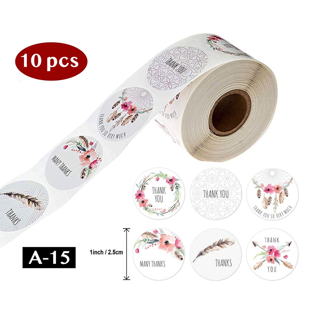 AliMaMa - STIKER THANK YOU 10 PCS - Sticker Terima Kasih Segel Olshop Online Shop Packaging Packing Souvenir Suvenir Import Murah Medan-A-15