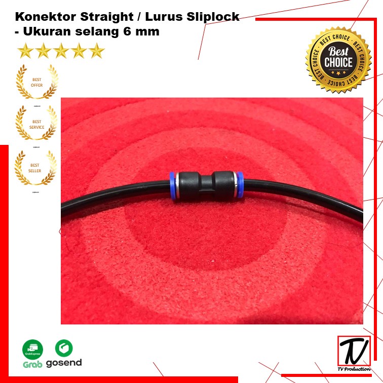 Konektor Straight / Lurus Sliplock - Ukuran selang 6 mm